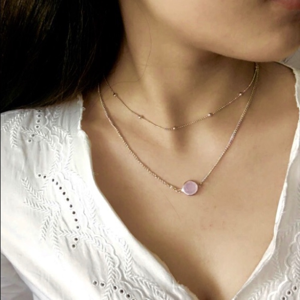 New! Beaded Glass Pendant Necklace - Picture 3 of 10